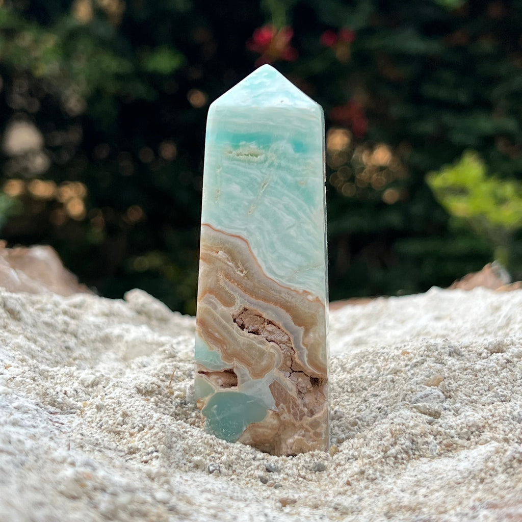 Turn/obelisc calcit albastru caraibe m3, druzy.ro, cristale 1