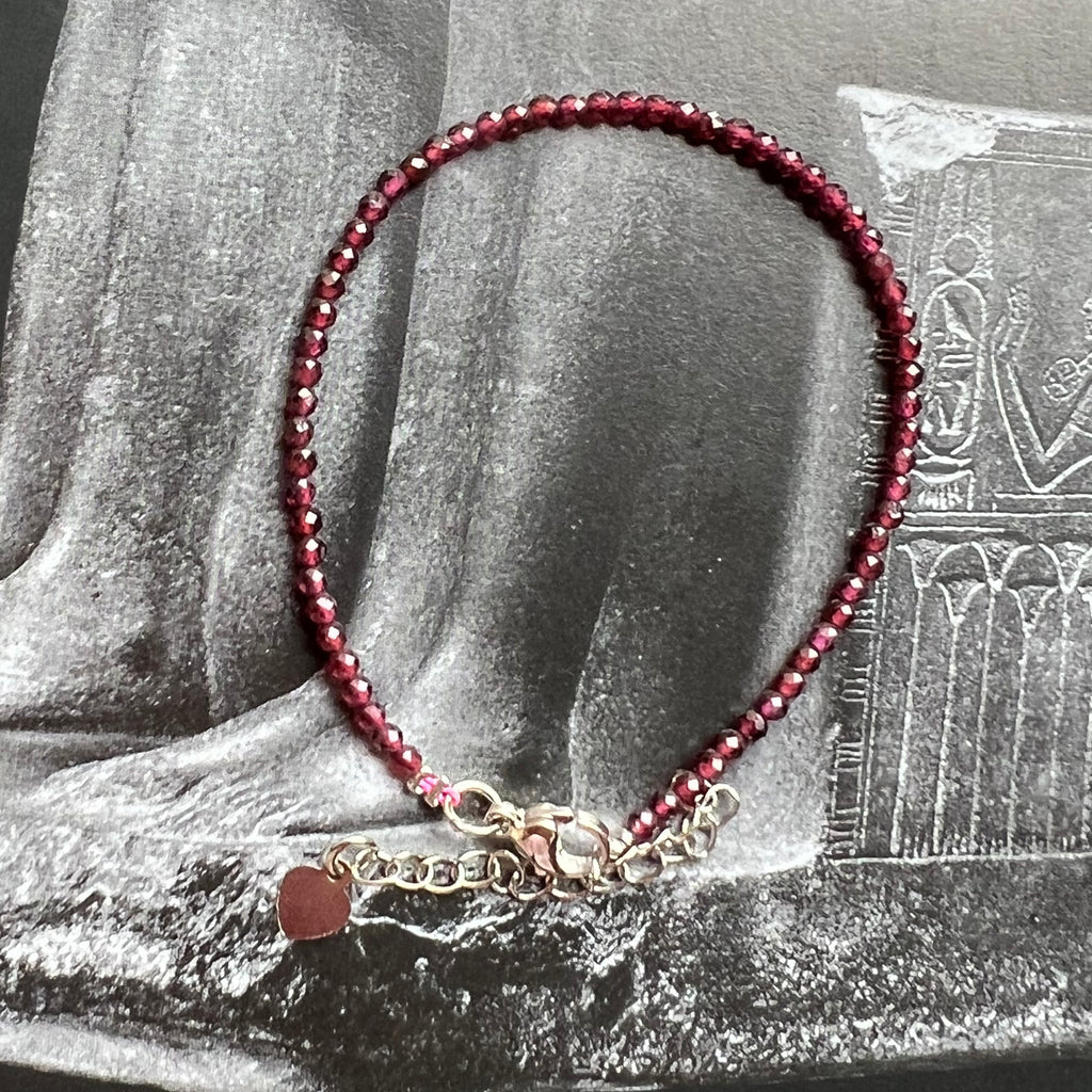 Bratara granat 2 mm reglabila m1, pietre semipretioase, DRUZY.RO 3