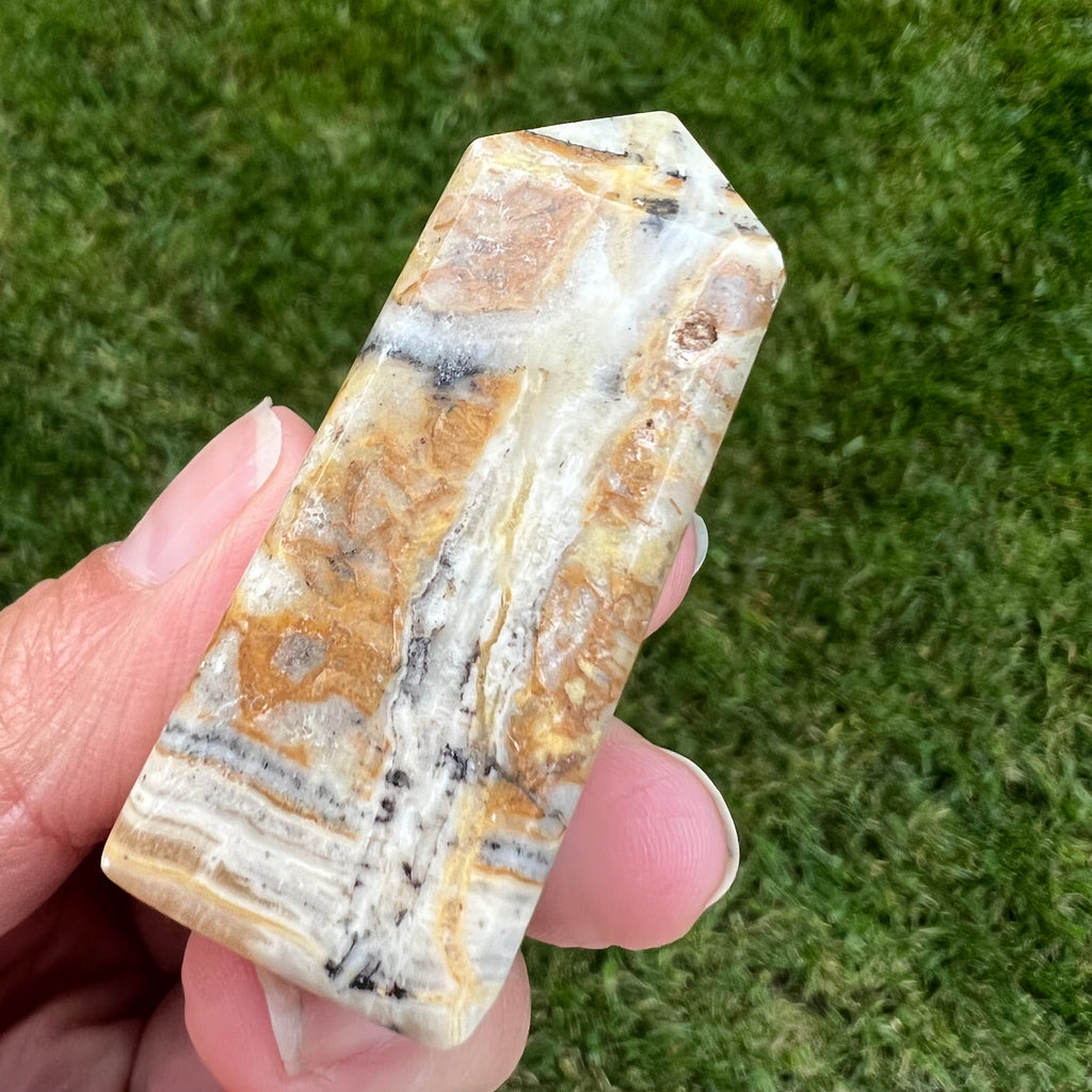 Turn/obelisc jasp albina m2, druzy.ro, cristale 4