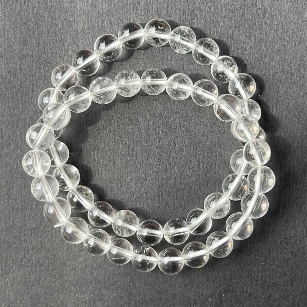 Bratara cuart de stanca/cristal incolor 8 mm, pietre semipretioase, DRUZY.RO 2