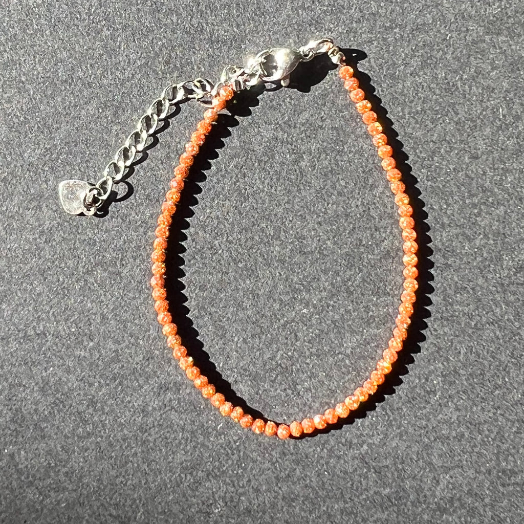 Bratara nisipit (Sandstone) portocaliu 2 mm, pietre semipretioase, DRUZY.RO 3
