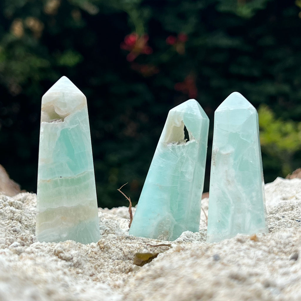 Turn/obelisc calcit albastru m5, druzy.ro, cristale 3