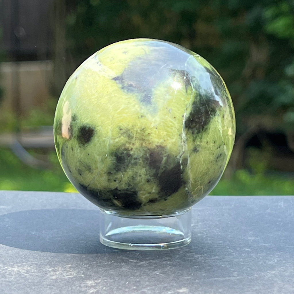 Serpentin leopard sfera m1, druzy.ro, cristale 1