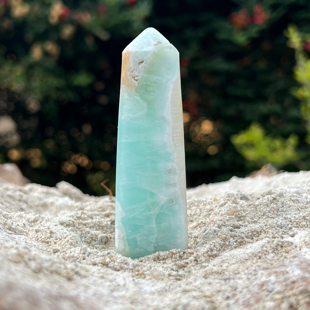 Turn/obelisc calcit albastru caraibe m9, druzy.ro, cristale 2