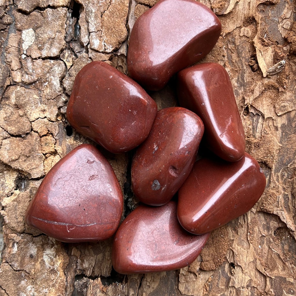 Jasp rosu (visiniu) piatra rulata / palmstone, druzy.ro, cristale 1