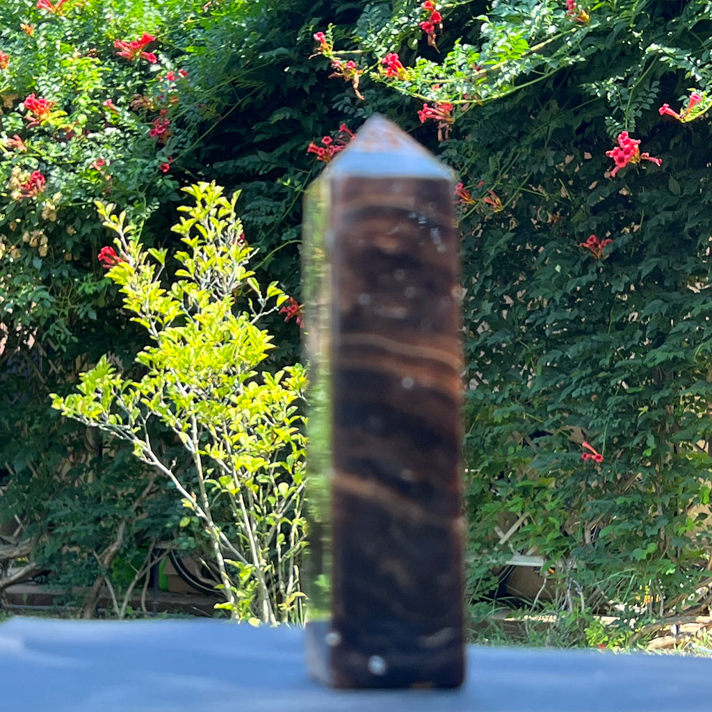 Calcit ciocolata turn/obelisc m3, druzy.ro, cristale 3