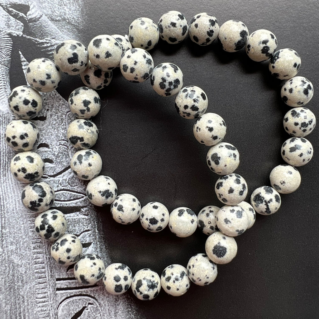 Bratara jasp dalmatian 8 mm, pietre semipretioase, DRUZY.RO 3