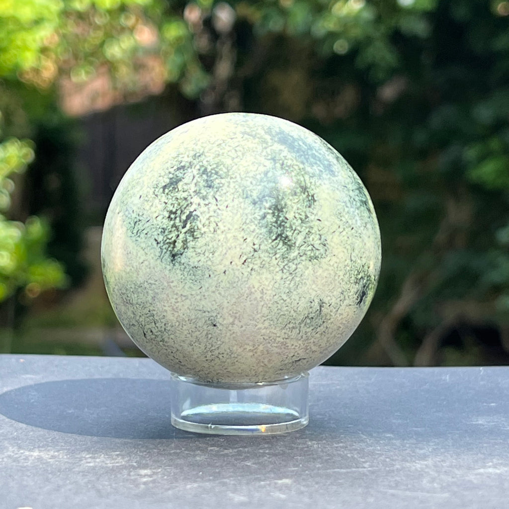 Serpentin leopard sfera m2, druzy.ro, cristale 2