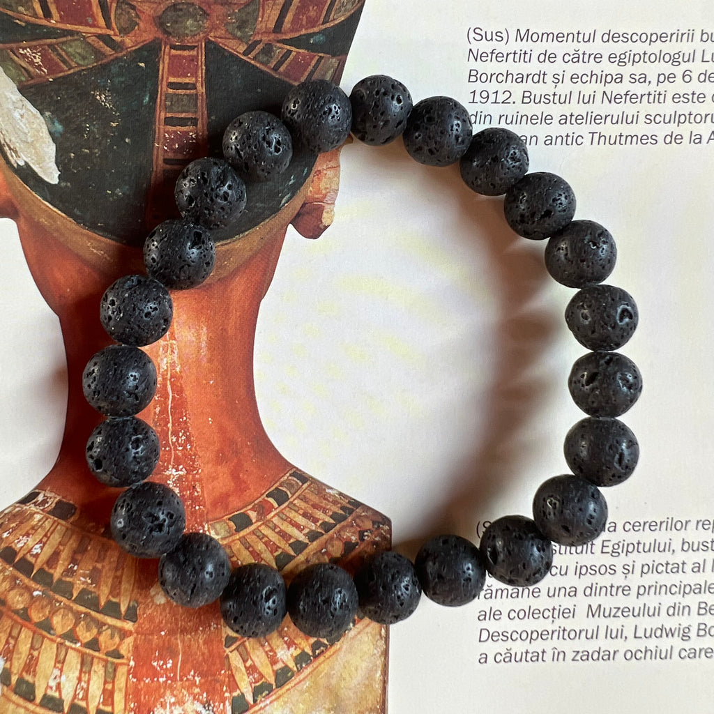 Bratara lava stones 8mm, pietre semipretioase, DRUZY.RO 1