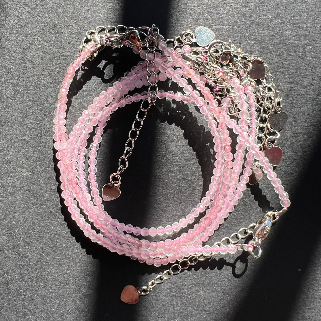 Bratara cuart roz 2 mm reglabila, m2, pietre semipretioase, DRUZY.RO 3