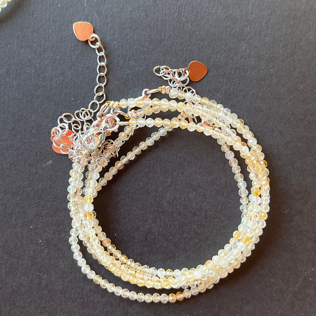 Bratara citrin 2 mm reglabila, pietre semipretioase, DRUZY.RO 2