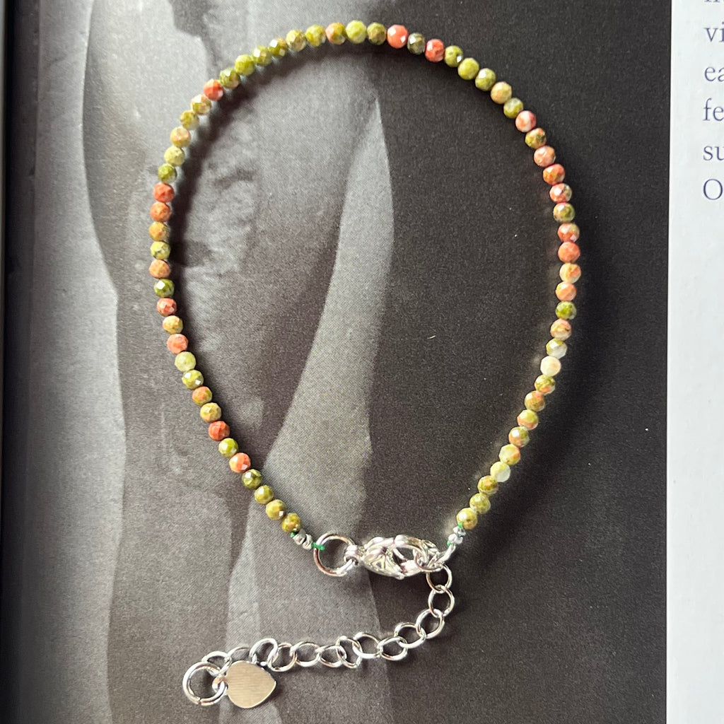 Bratara unakit 2 mm reglabila, pietre semipretioase, DRUZY.RO 3