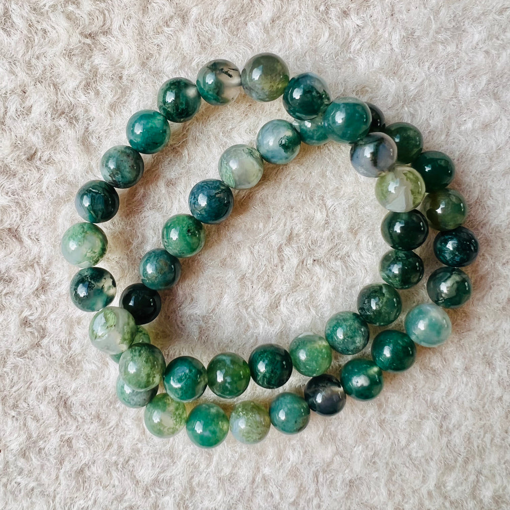 Bratara agat muschi / moss 8 mm, pietre semipretioase, DRUZY.RO 4