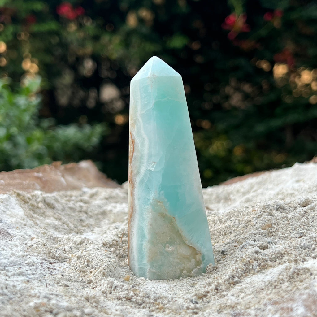 Turn/obelisc calcit albastru caraibe m8, druzy.ro, cristale 4