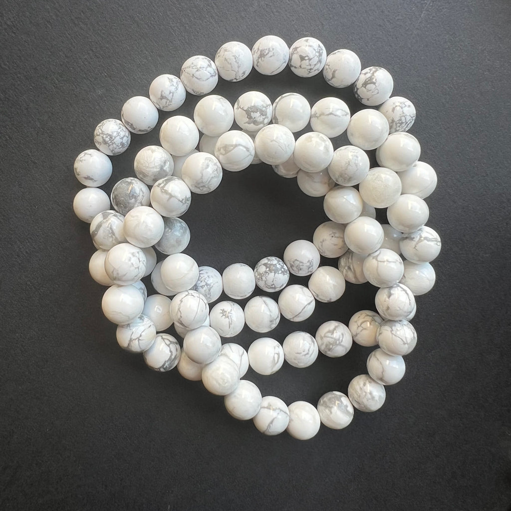 Bratara howlit alb 8 mm, pietre semipretioase, DRUZY.RO 5