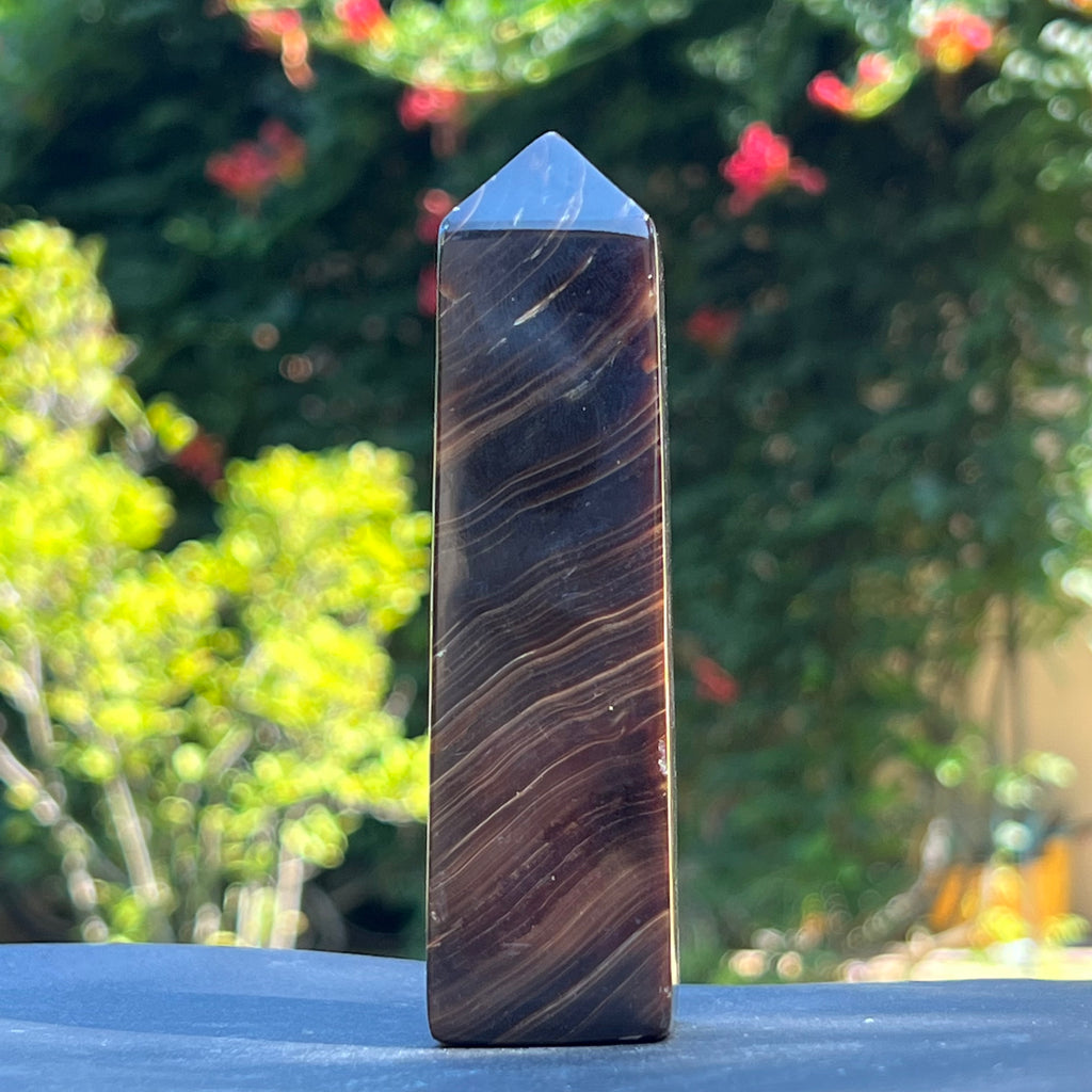 Calcit ciocolata turn/obelisc m2, druzy.ro, cristale 2