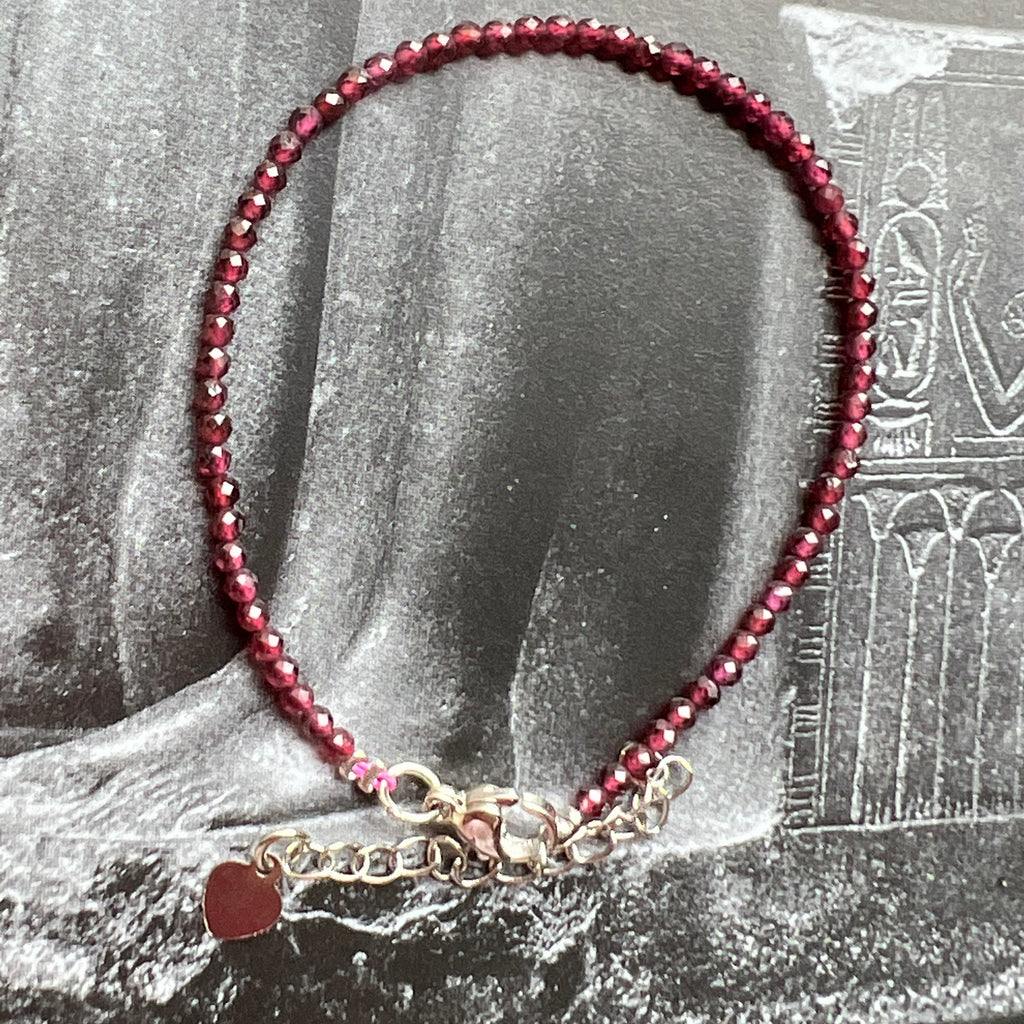 Bratara granat 2 mm reglabila m1, pietre semipretioase, DRUZY.RO 4