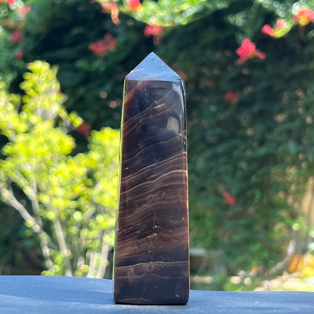 Calcit ciocolata turn/obelisc m2, druzy.ro, cristale 3