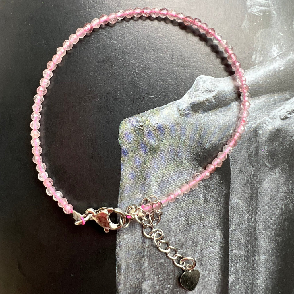 Bratara cuart roz 2 mm reglabila, m2, pietre semipretioase, DRUZY.RO 2