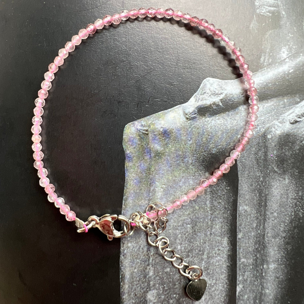 Bratara cuart roz 2 mm reglabila, m2, pietre semipretioase, DRUZY.RO 2