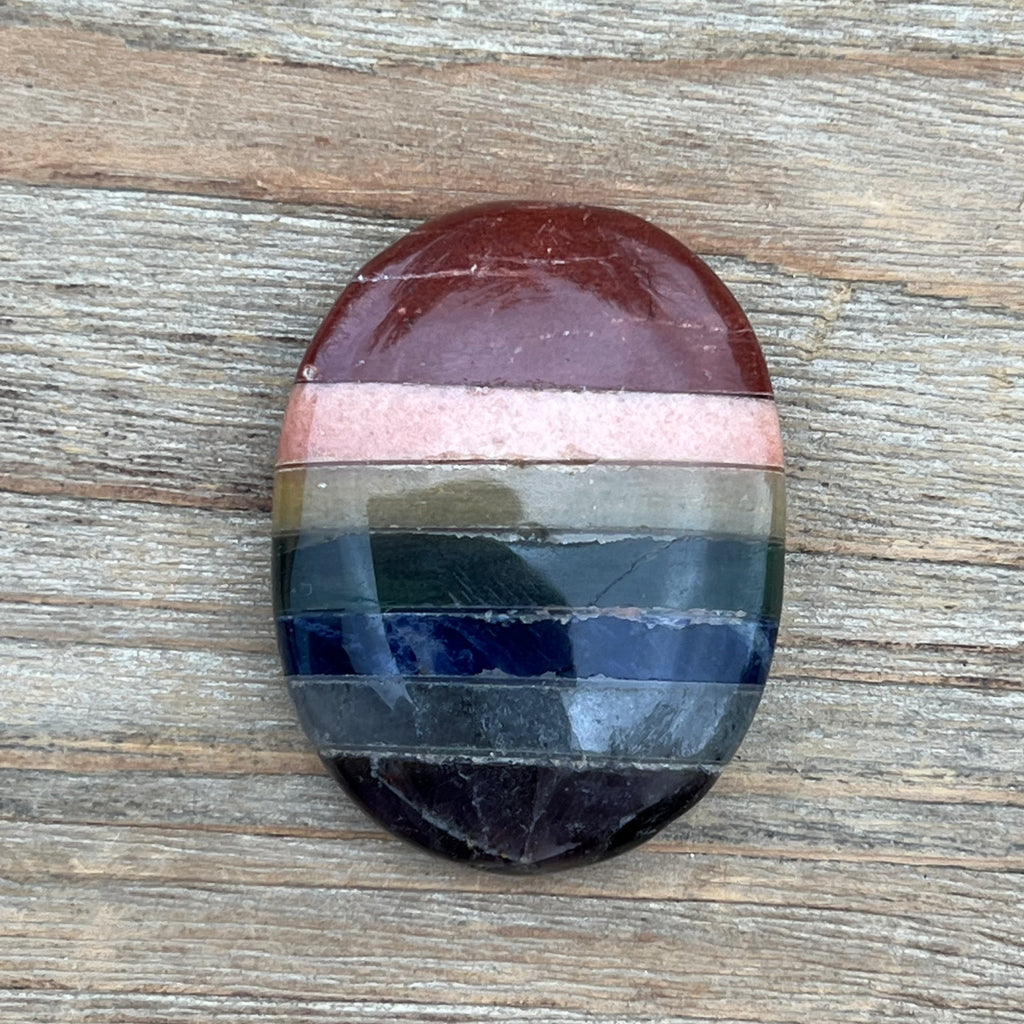 Worry stone 7 chakre 4.5 cm, druzy.ro, cristale 4