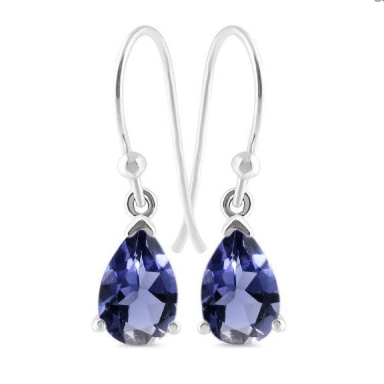 Cercei argint iolit Pear 9 mm, druzy.ro, pietre semipretioase 2
