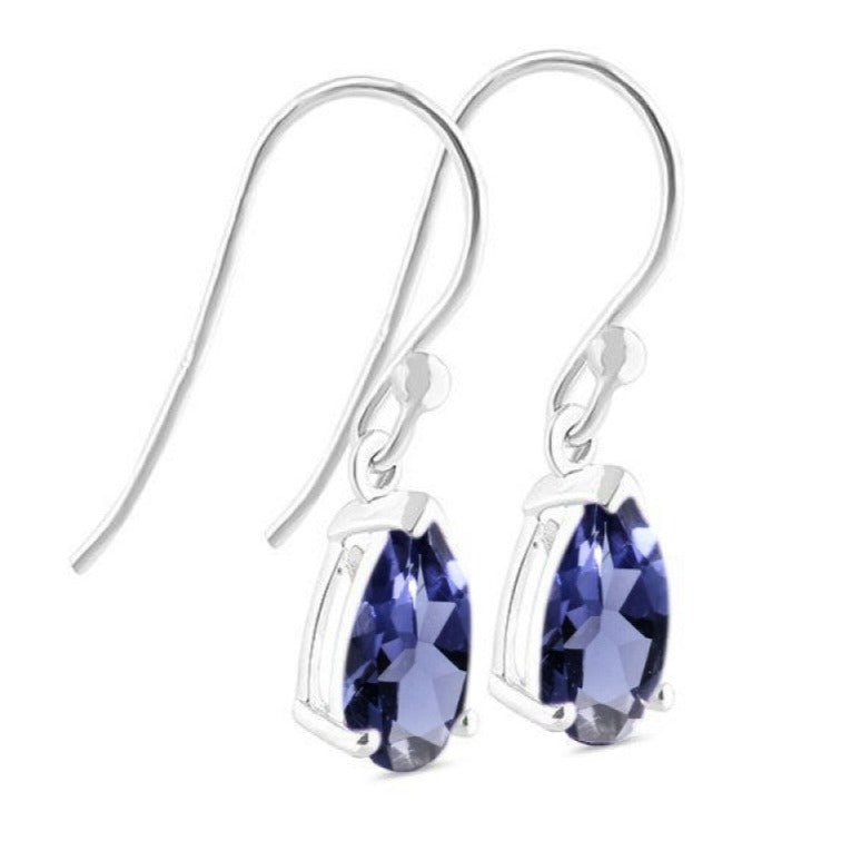 Cercei argint iolit Pear 9 mm, druzy.ro, pietre semipretioase 3