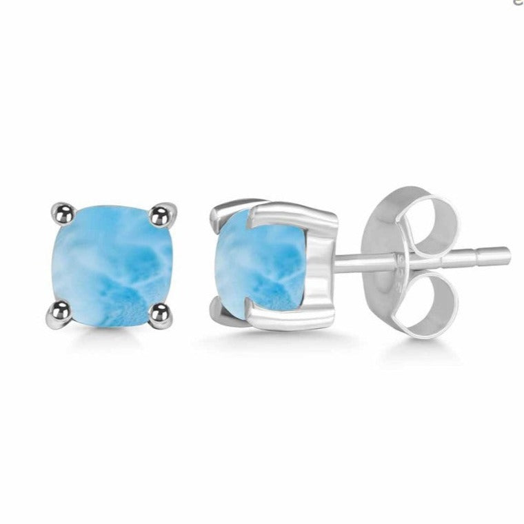 Cercei stud larimar argint 5 mm, druzy.ro, pietre semipretioase 2
