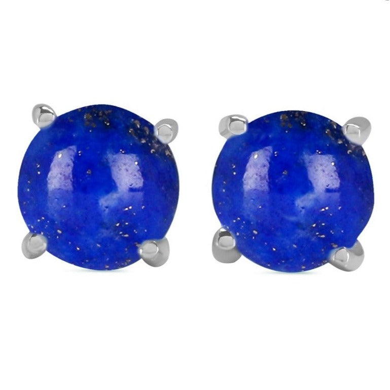 Cercei stud lapis lazuli 5 mm argint, druzy.ro, pietre semipretioase 2