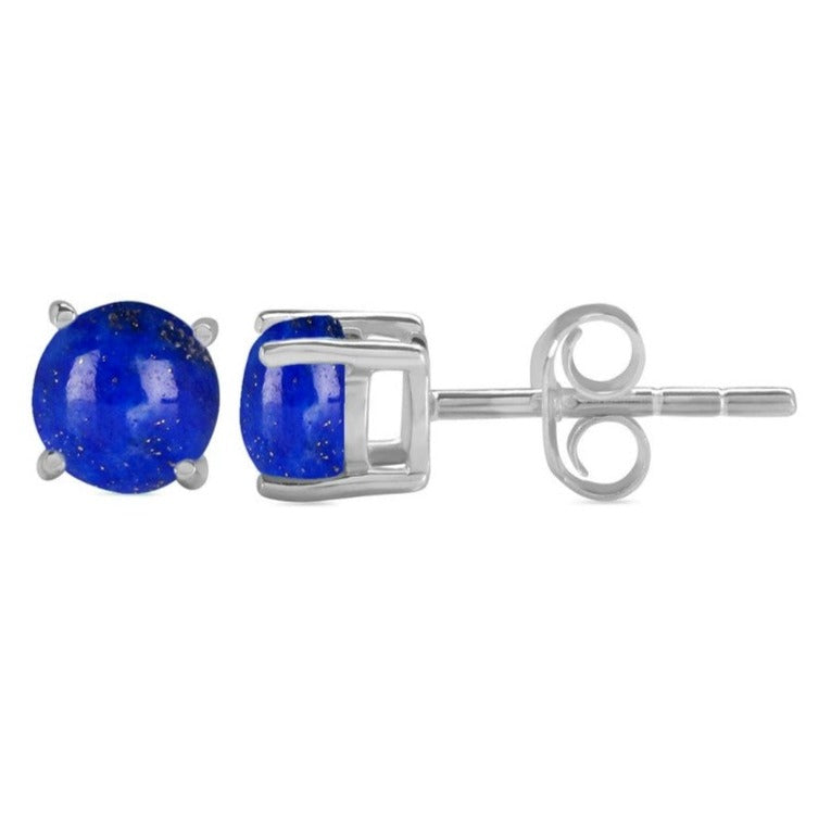 Cercei stud lapis lazuli 5 mm argint, druzy.ro, pietre semipretioase 1