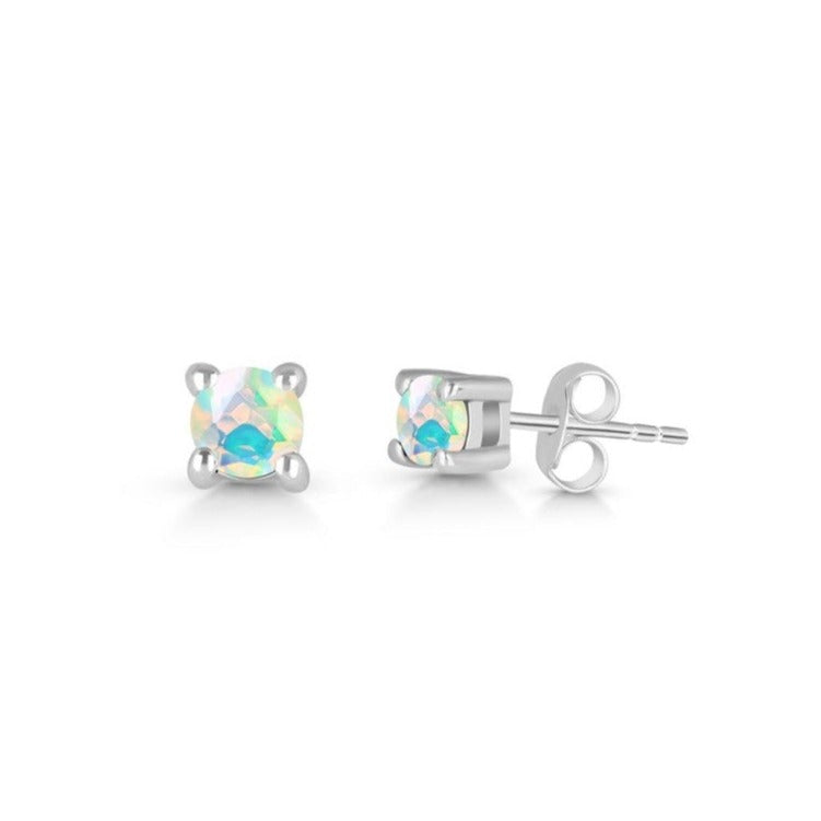 Cercei stud opal din argint 3 mm Round, druzy.ro, pietre semipretioase 4