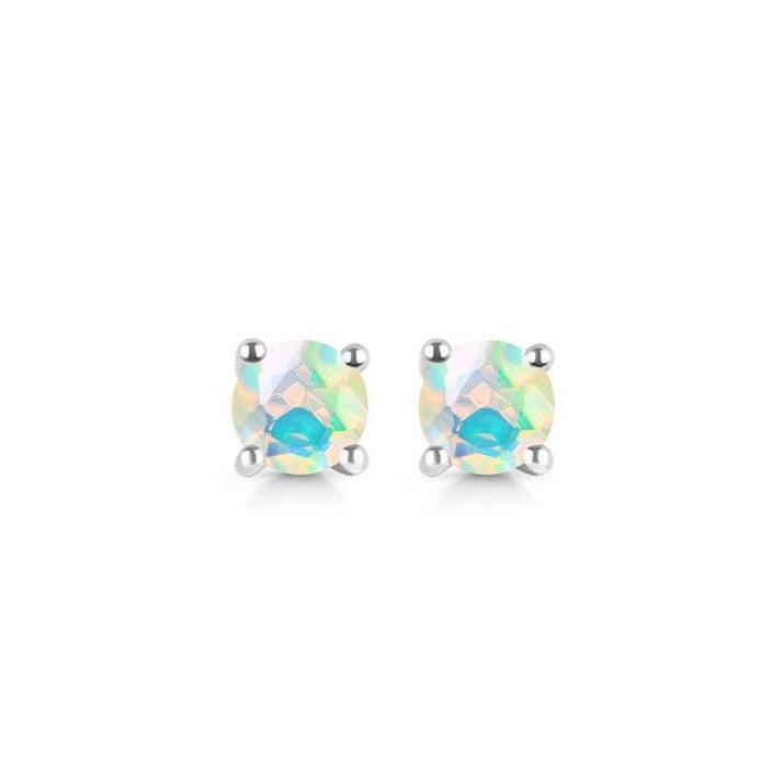 Cercei stud opal din argint 5 mm Round, druzy.ro, pietre semipretioase 3