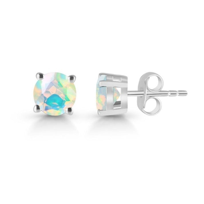 Cercei stud opal din argint 6 mm Round, druzy.ro, pietre semipretioase 4