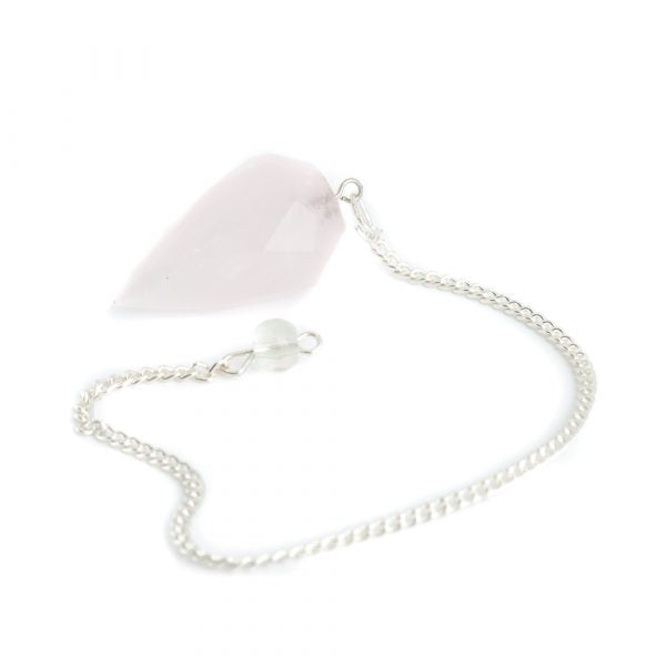 Pendul cuart roz "Diamond cut" cu bila cuart, druzy.ro, cristale 2