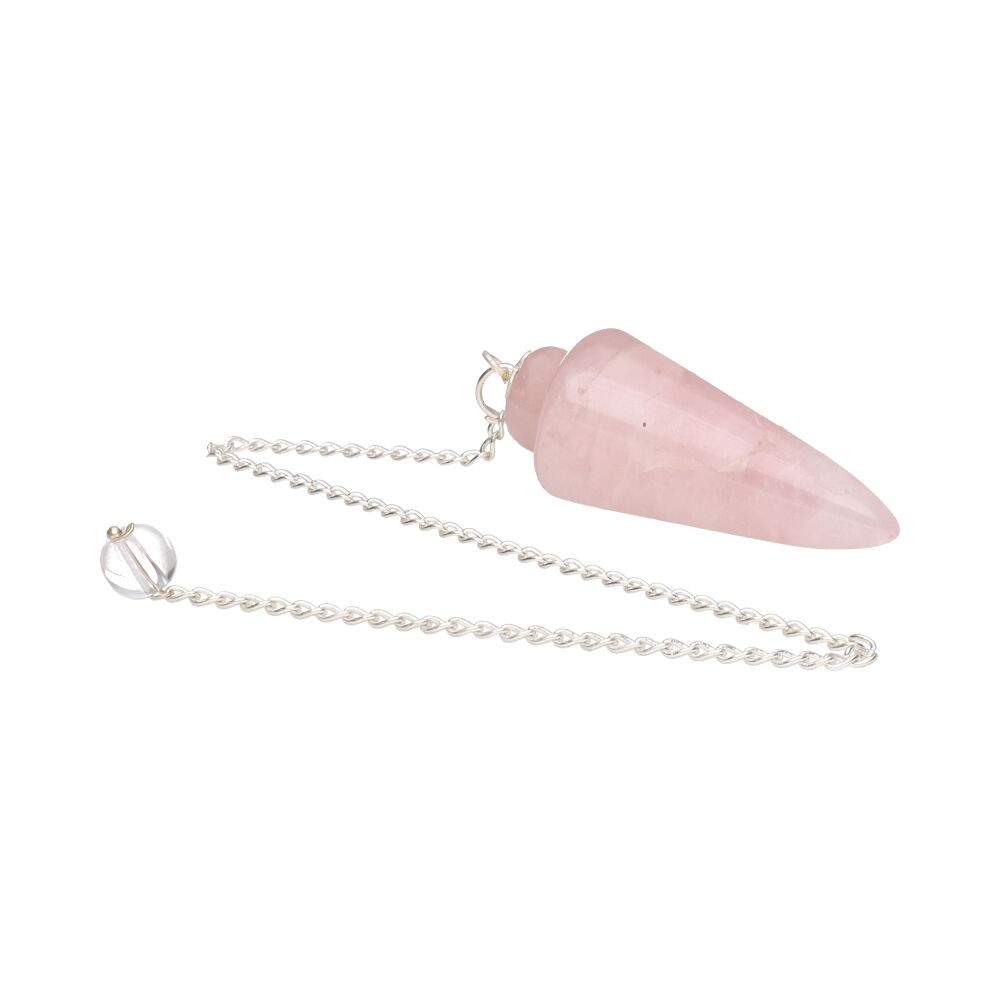 Pendul cuart roz DROP cu bila cuart, pietre semipretioase - druzy.ro 1 
