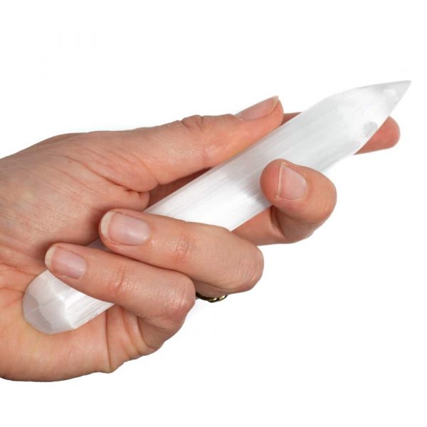 Bagheta selenit varf 15 cm, druzy.ro, cristale 5