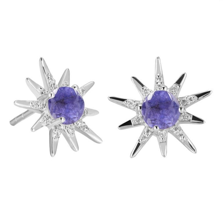 Cercei stud tanzanit, topaz din argint Star, druzy.ro, pietre semipretioase 2