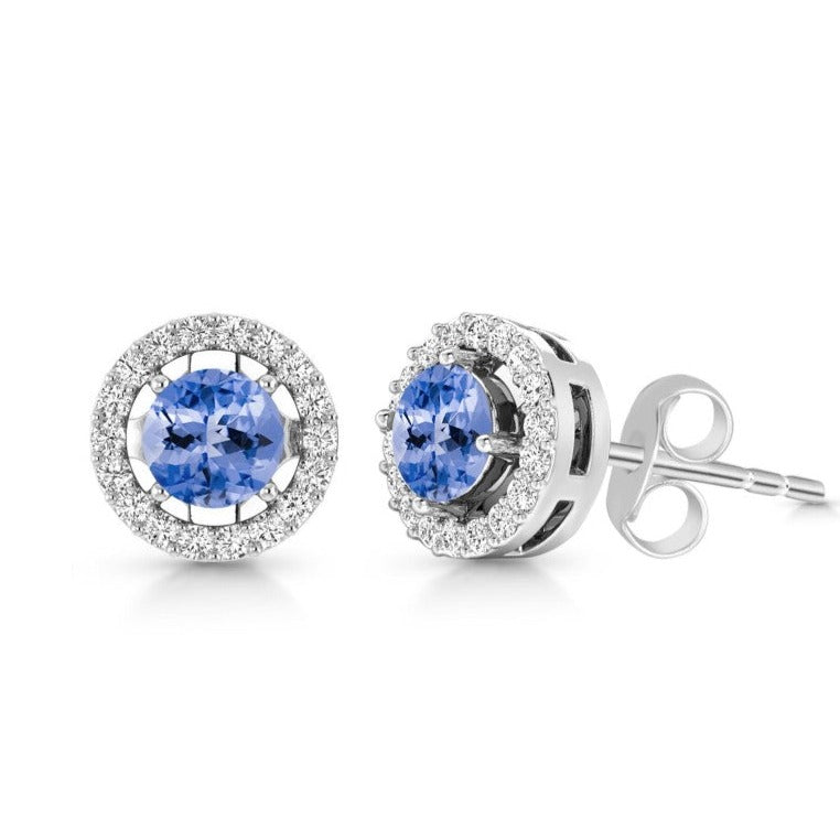 Cercei stud tanzanit, topaz din argint, druzy.ro, pietre semipretioase 3
