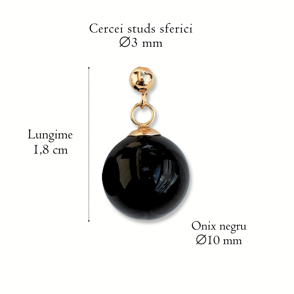 Cercei onix, aur filat - Whisper of Strength, pietre semipretioase - druzy.ro 7 