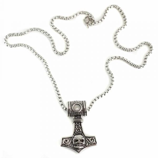 Colier Viking Thor's Mjölnir & Schelet, druzy.ro, cristale 2