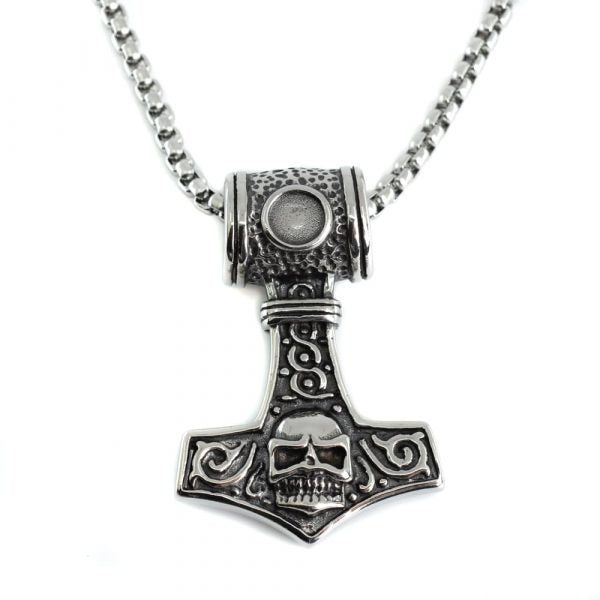 Colier Viking Thor's Mjölnir & Schelet, druzy.ro, cristale 3