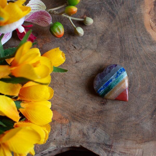 Inima 7chakre 3,5 cm, druzy.ro, cristale 2