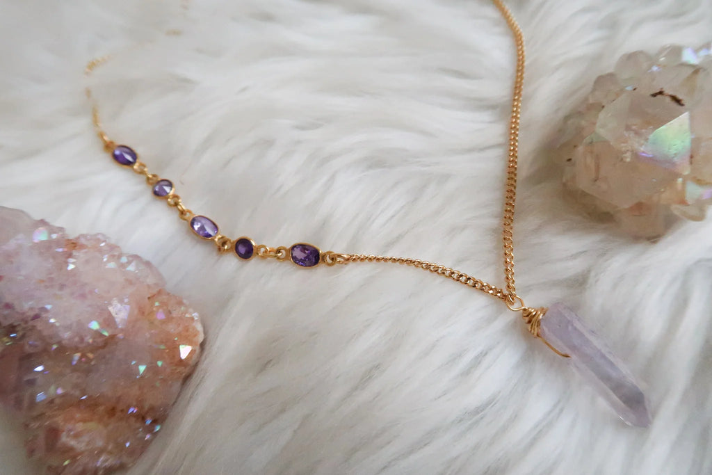 Colier Funny Feeling (placat cu aur), druzy.ro, cristale 4