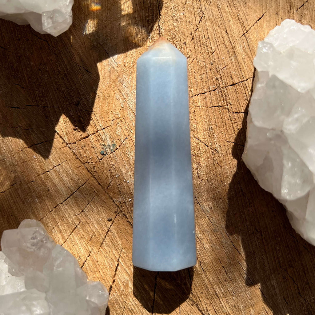 Obelisc angelit 8-10 cm, druzy.ro, cristale 3