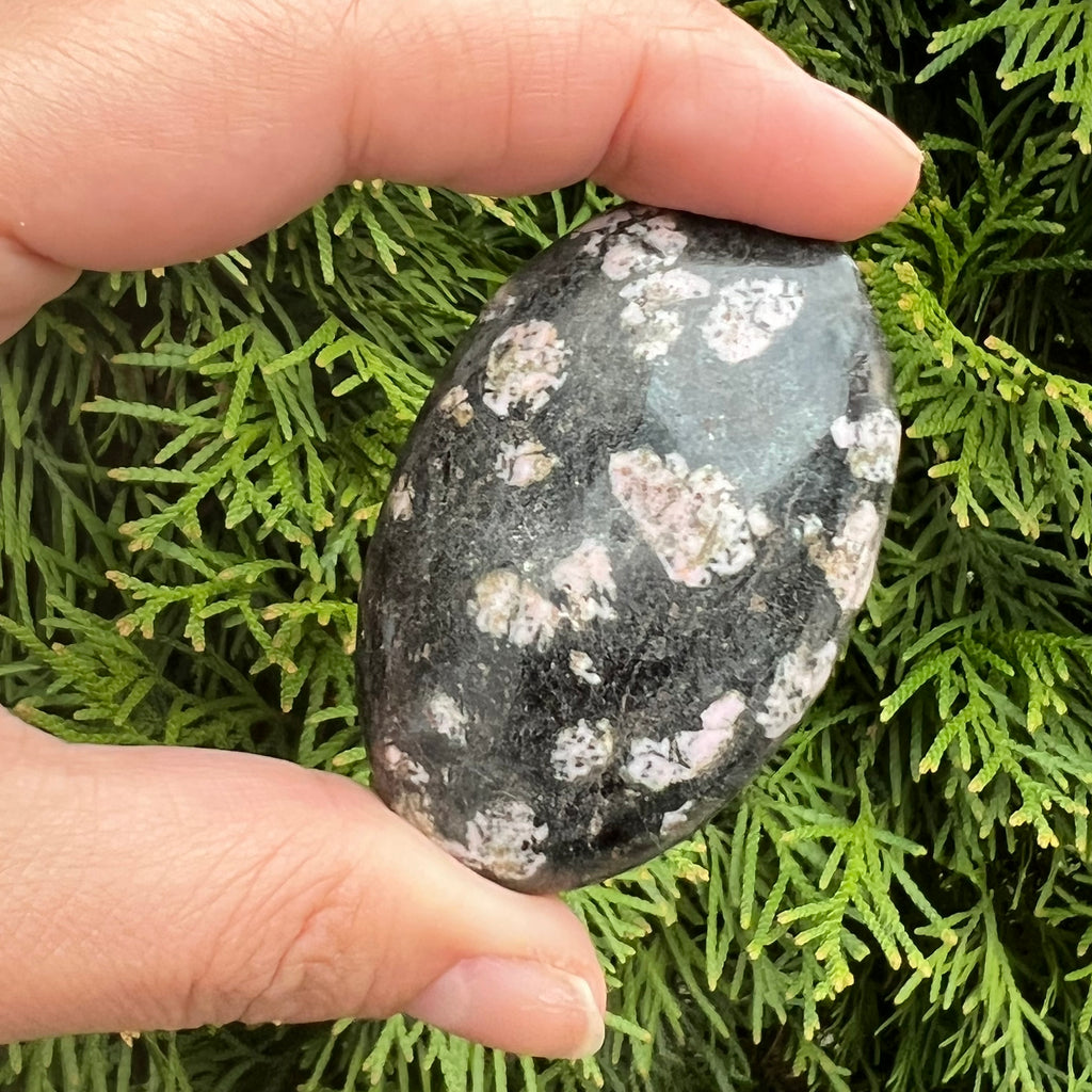 Obsidian zapada palm stone, druzy.ro, cristale 4