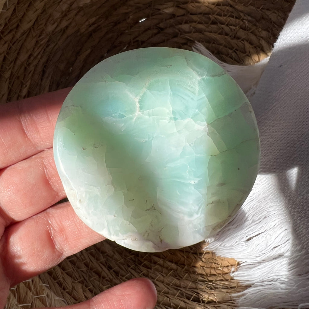 Disc calcit albastru, druzy.ro, cristale 5