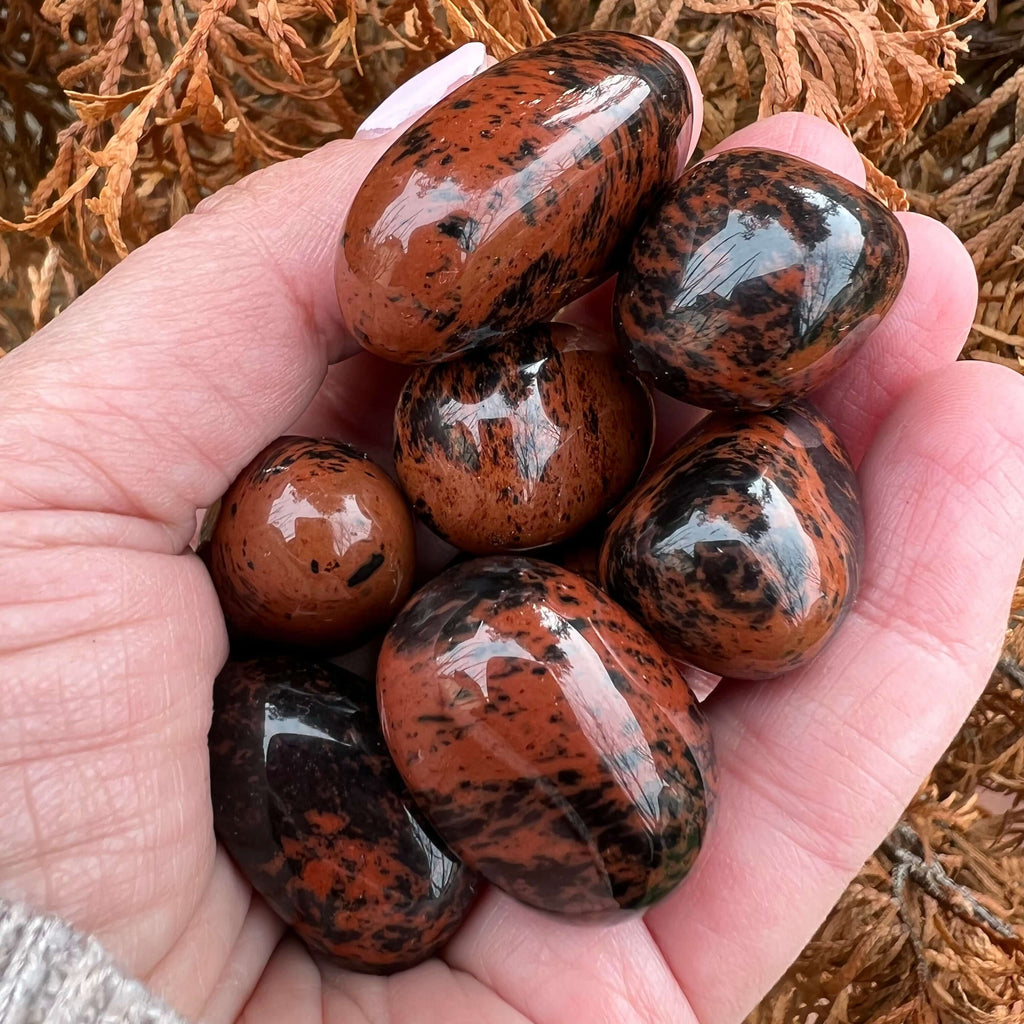 Obsidian Mahogany piatra rulata mini, druzy.ro, cristale 5