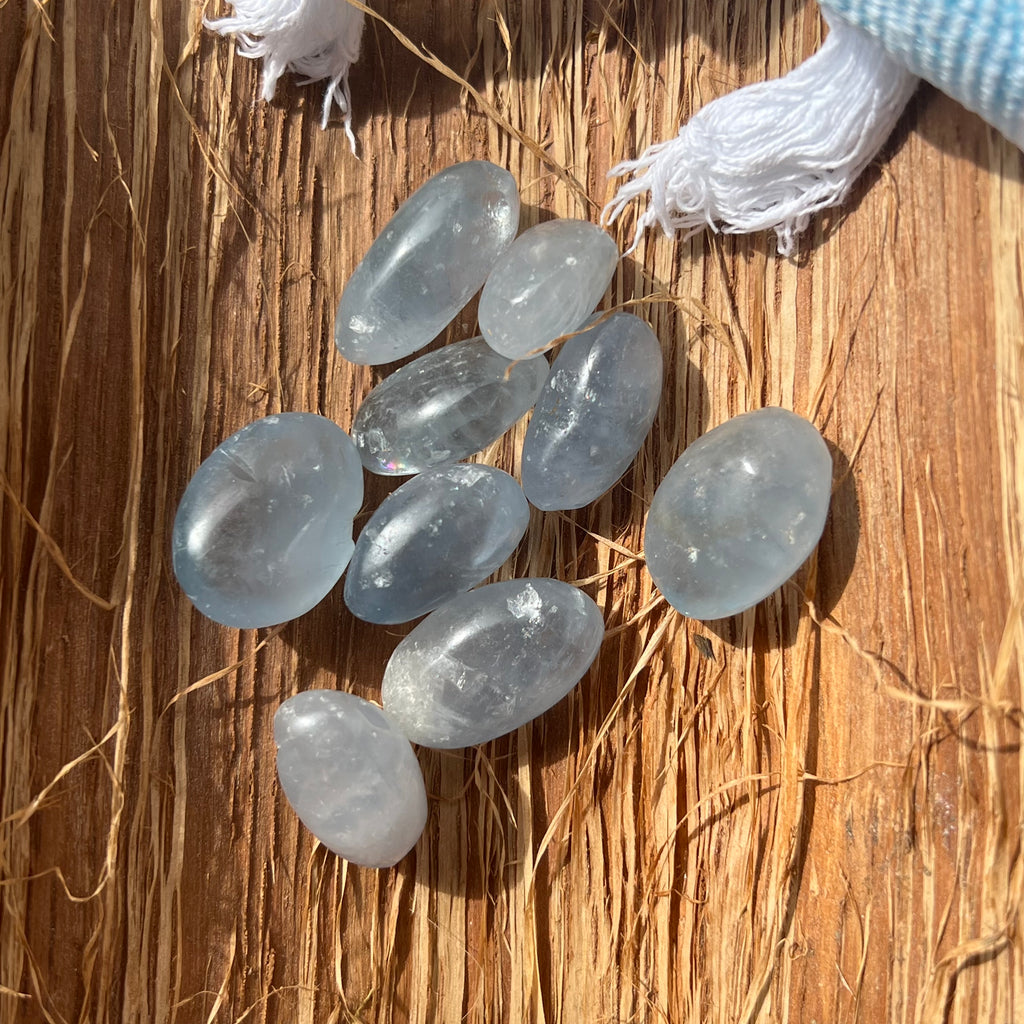 Celestit piatra rulata mini, druzy.ro, cristale 4