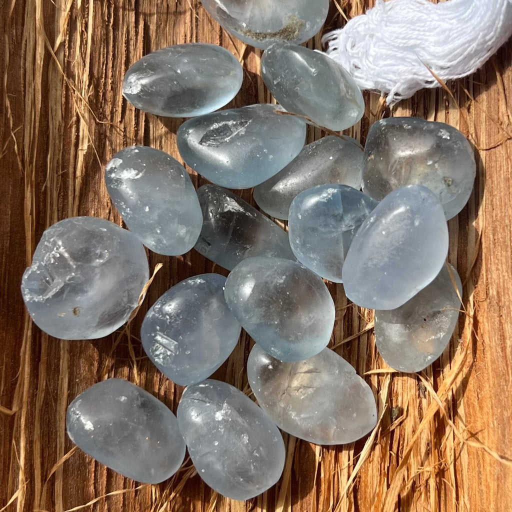 Celestit piatra rulata mini, druzy.ro, cristale 1