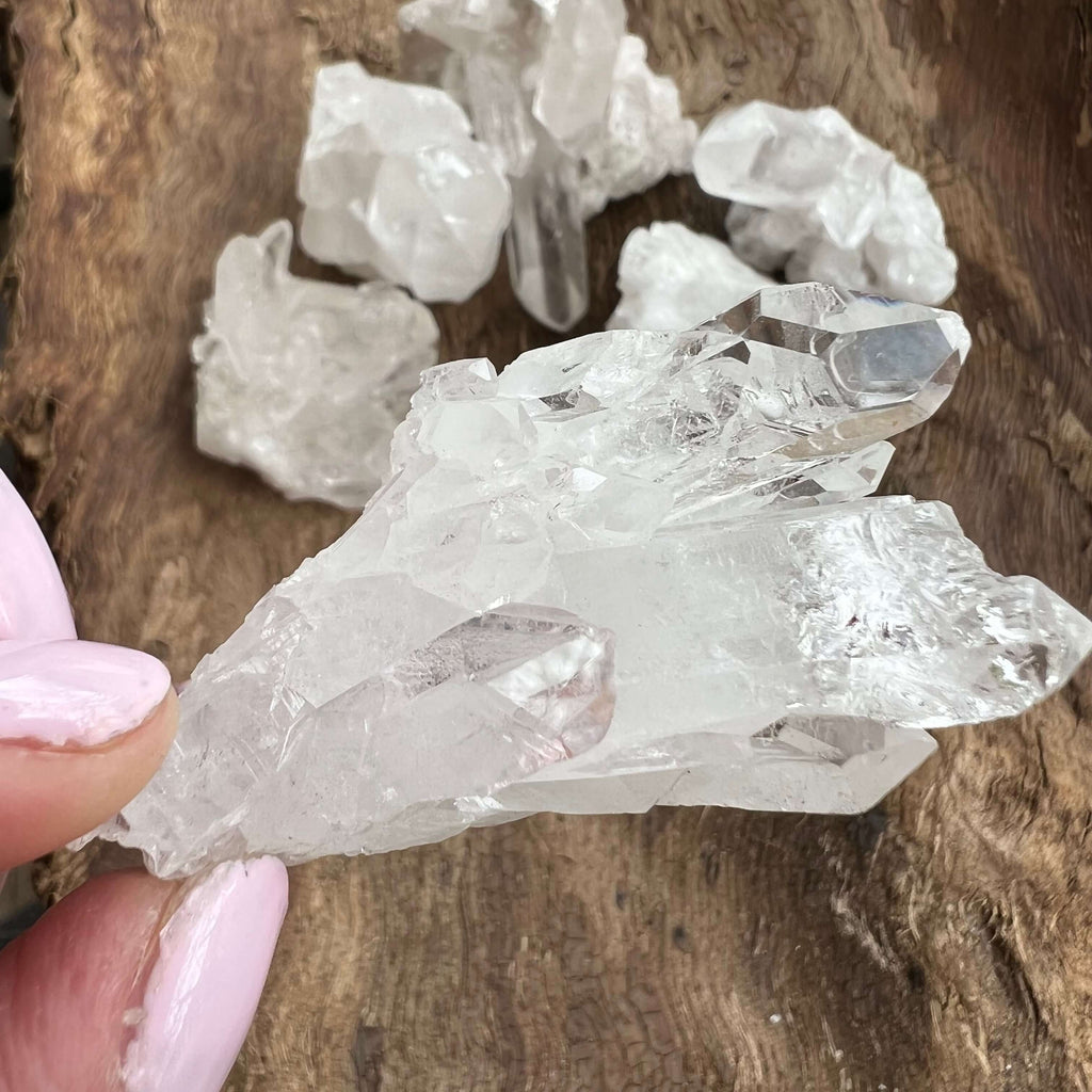 Cluster cuart incolor/cristal de stanca druzy S 4,5-5,5 cm, druzy.ro, cristale 2